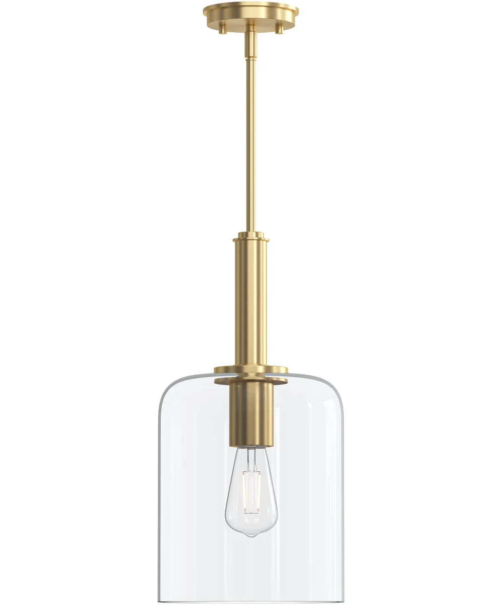 Reines 1-Light Pendant with Clear Glass Shade Brushed Gold - Image 6