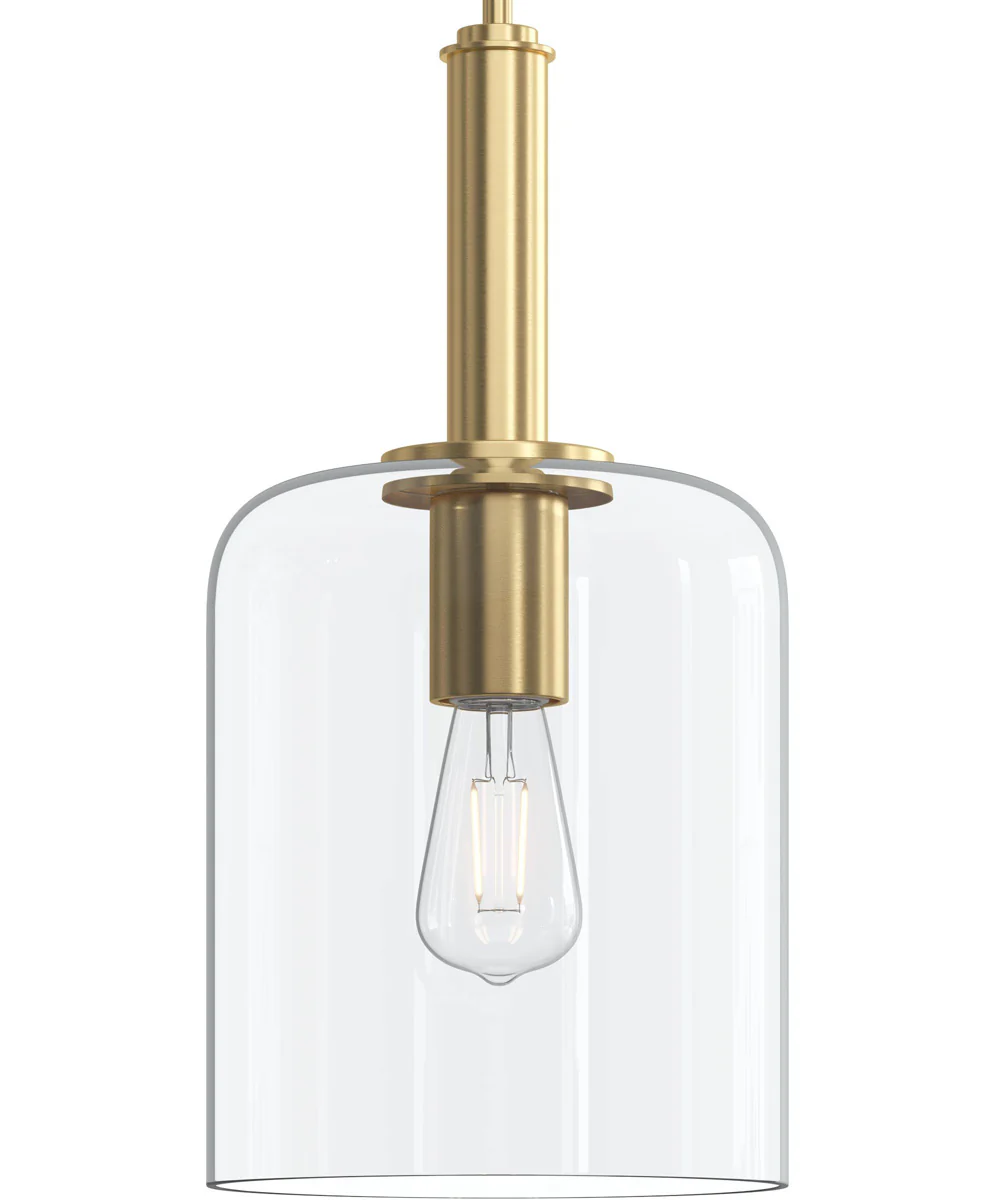 Reines 1-Light Pendant with Clear Glass Shade Brushed Gold - Image 7