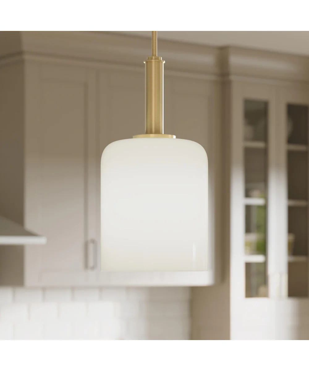 Reines 1-Light Pendant with Opal Glass Shade Brushed Gold - Image 9