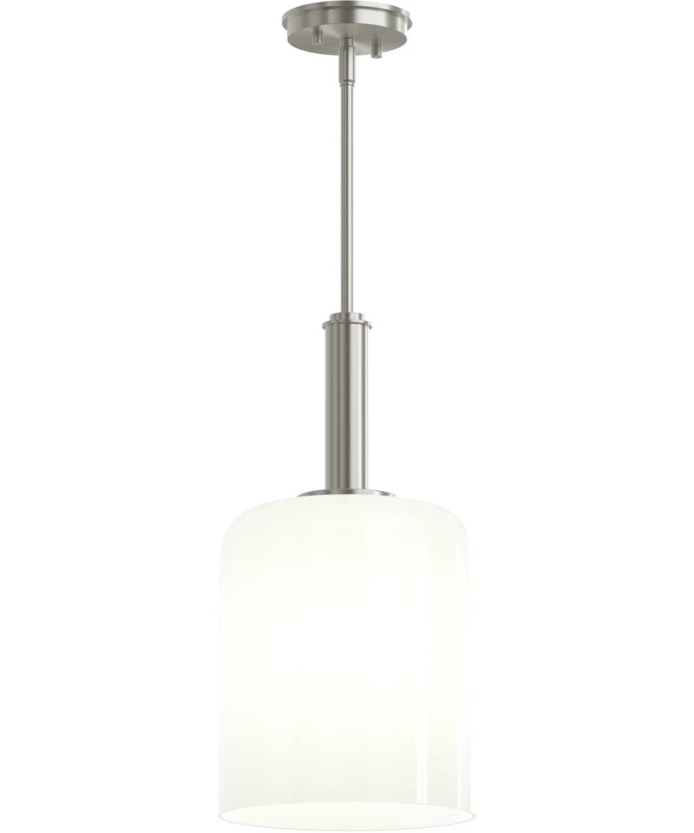 Reines 1-Light Pendant with Opal Glass Shade Brushed Nickel