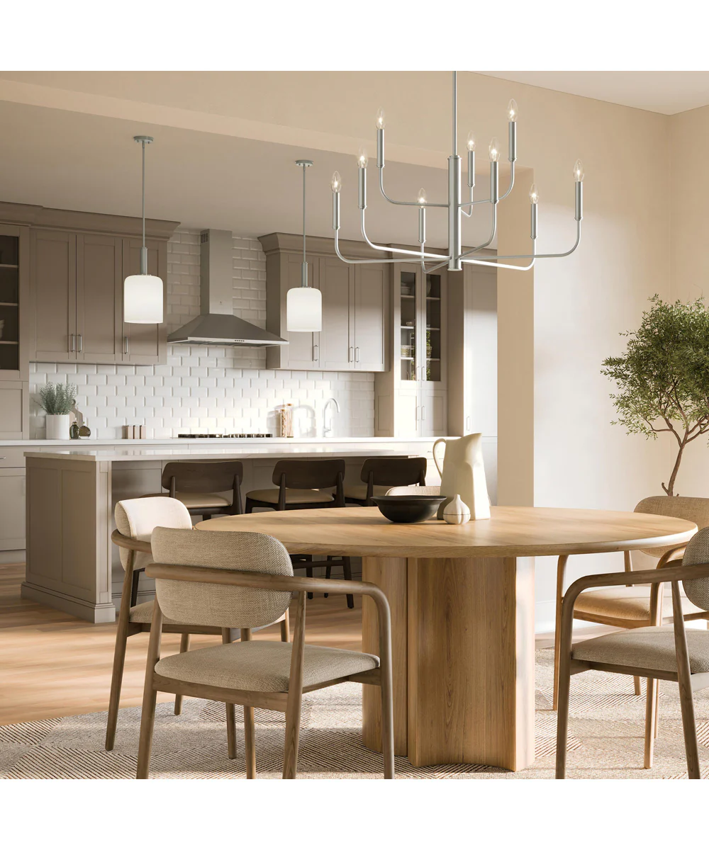 Reines 1-Light Pendant with Opal Glass Shade Brushed Nickel - Image 10
