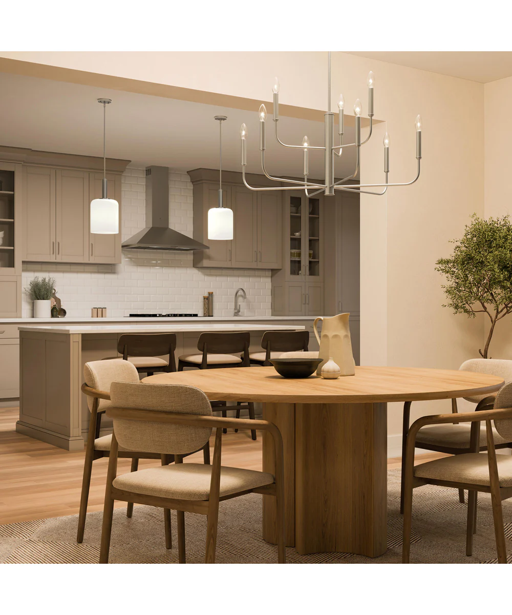 Reines 1-Light Pendant with Opal Glass Shade Brushed Nickel - Image 11