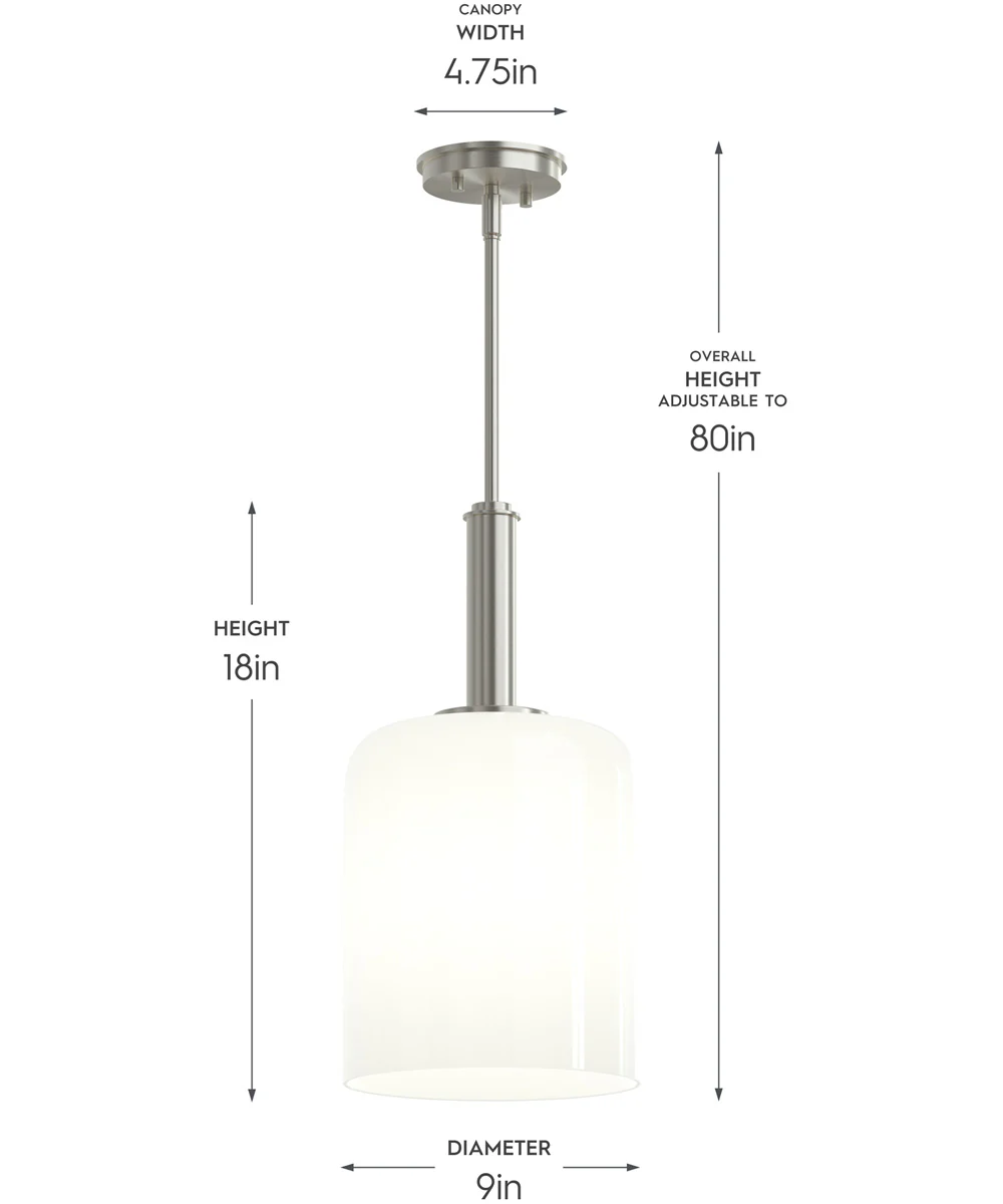 Reines 1-Light Pendant with Opal Glass Shade Brushed Nickel - Image 4