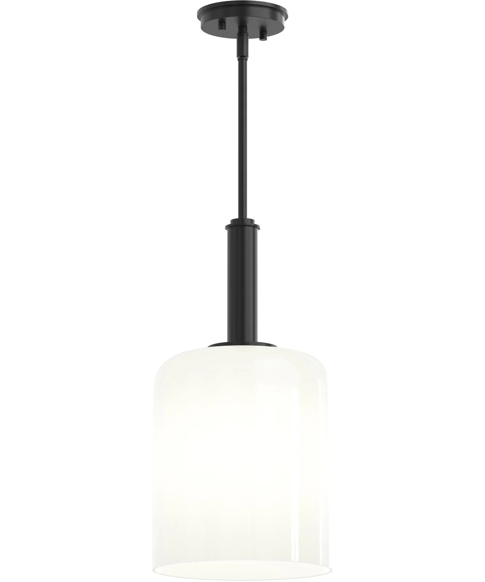 Reines 1-Light Pendant with Opal Glass Shade Matte Black