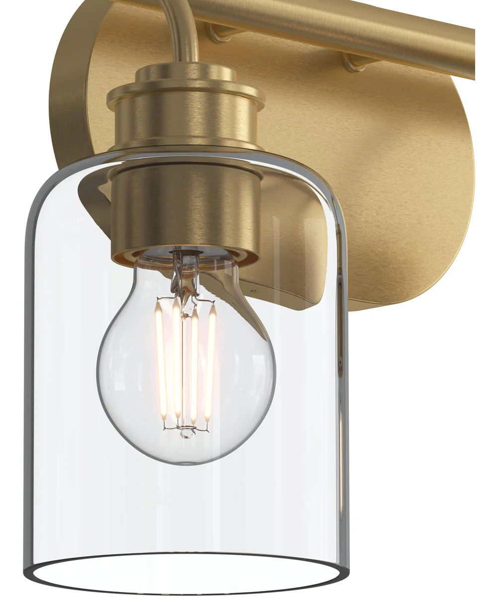 Reines 2-Light Bath Vanity with Clear Glass Shades Brushed Gold - Image 5