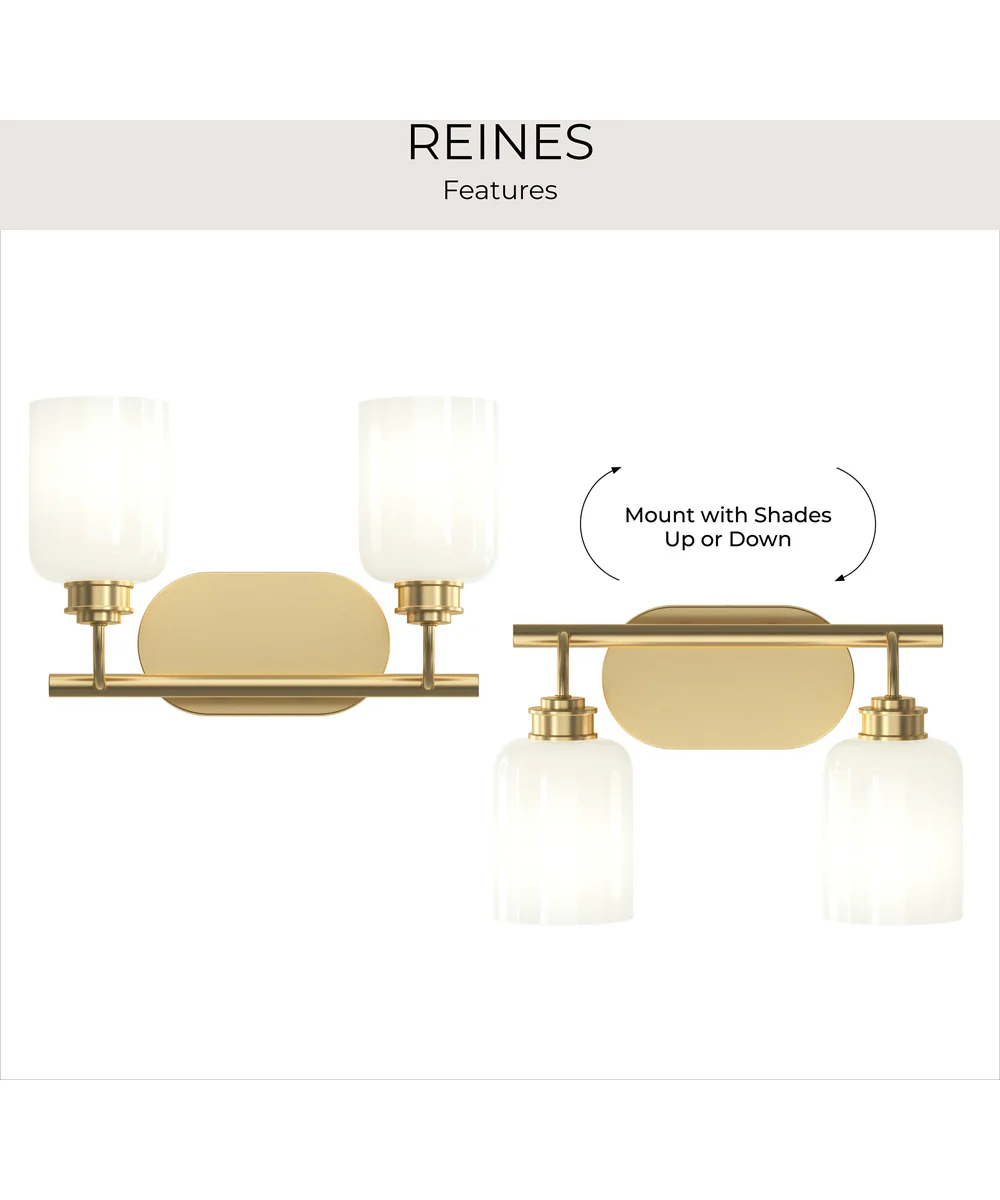 Reines 2-Light Bath Vanity with Opal Glass Shades Brushed Gold - Image 10