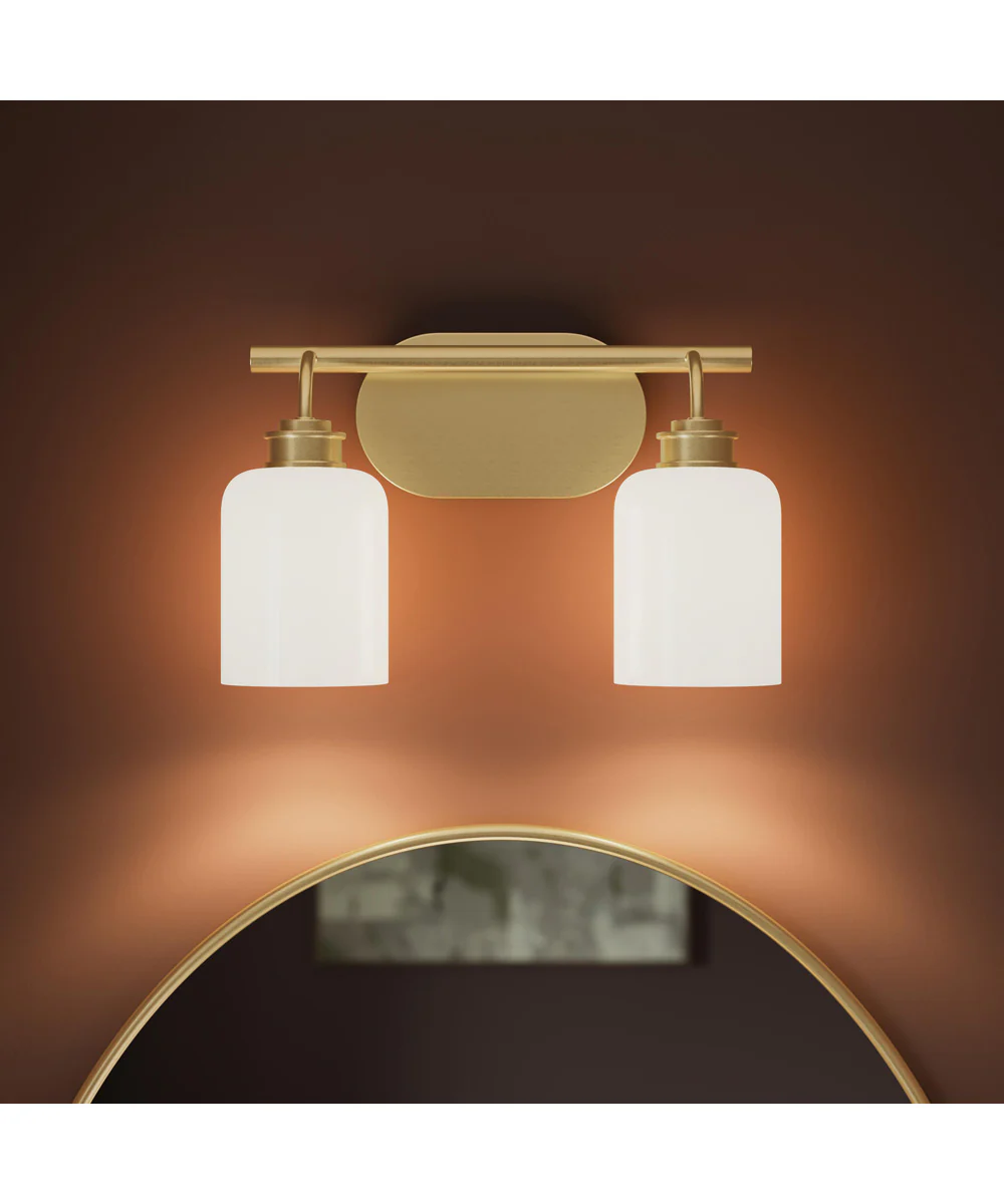 Reines 2-Light Bath Vanity with Opal Glass Shades Brushed Gold - Image 11