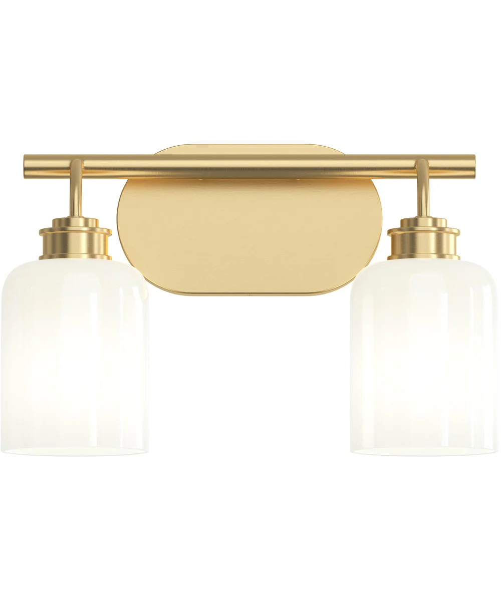 Reines 2-Light Bath Vanity with Opal Glass Shades Brushed Gold - Image 6
