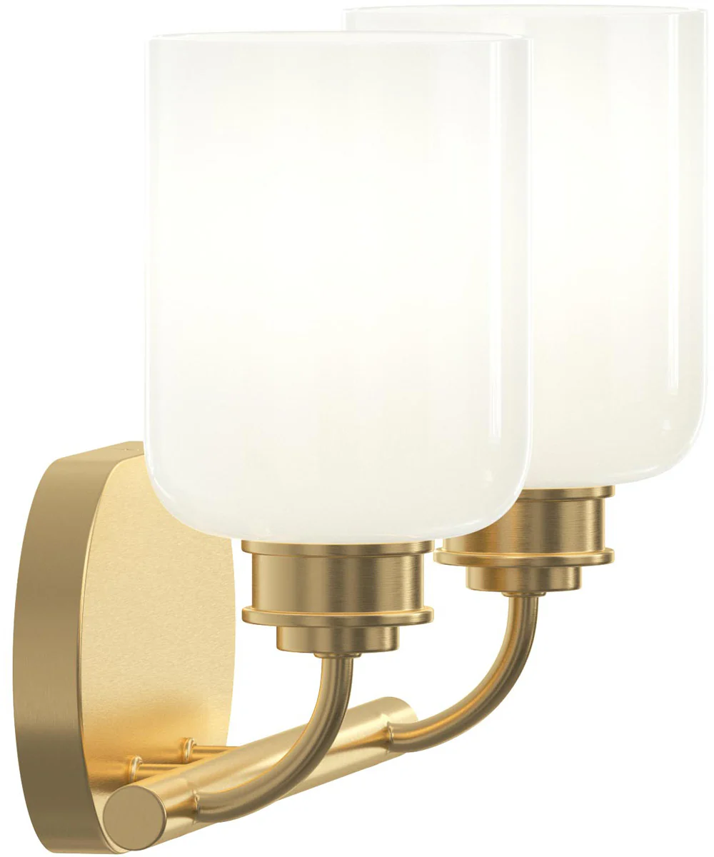 Reines 2-Light Bath Vanity with Opal Glass Shades Brushed Gold - Image 8