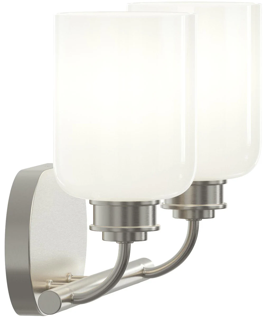 Reines 2-Light Bath Vanity with Opal Glass Shades Brushed Nickel - Image 8