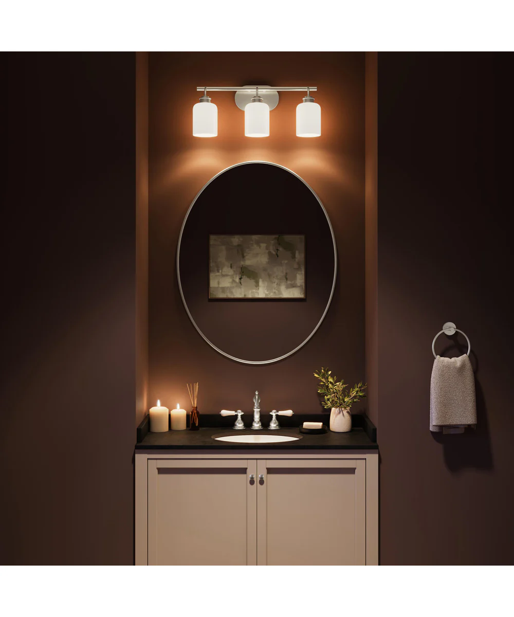 Reines 3-Light Bath Vanity with Opal Glass Shades Brushed Nickel - Image 3