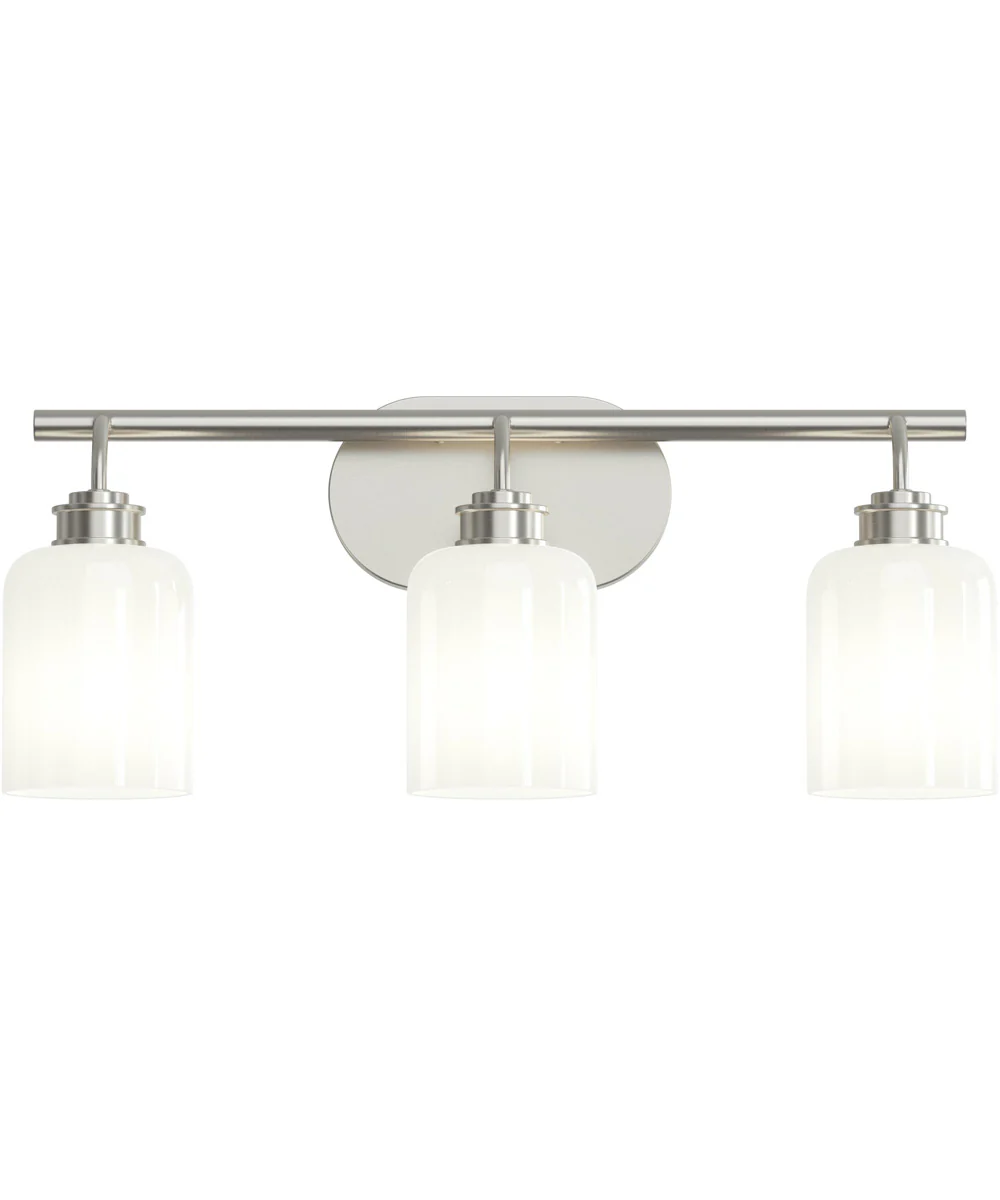 Reines 3-Light Bath Vanity with Opal Glass Shades Brushed Nickel - Image 5