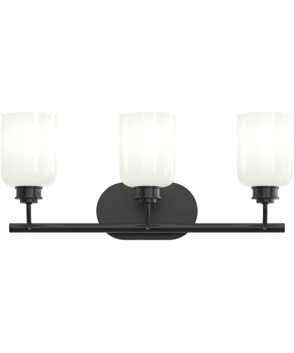 Reines 3-Light Bath Vanity with Opal Glass Shades Matte Black - Image 6