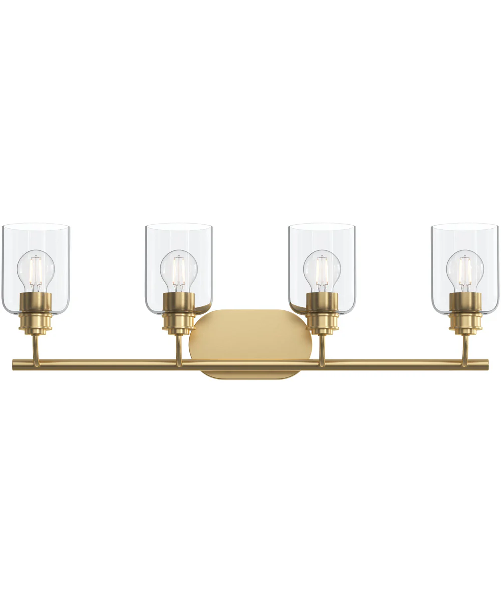 Reines 4-Light Bath Vanity with Clear Glass Shades Brushed Gold - Image 5