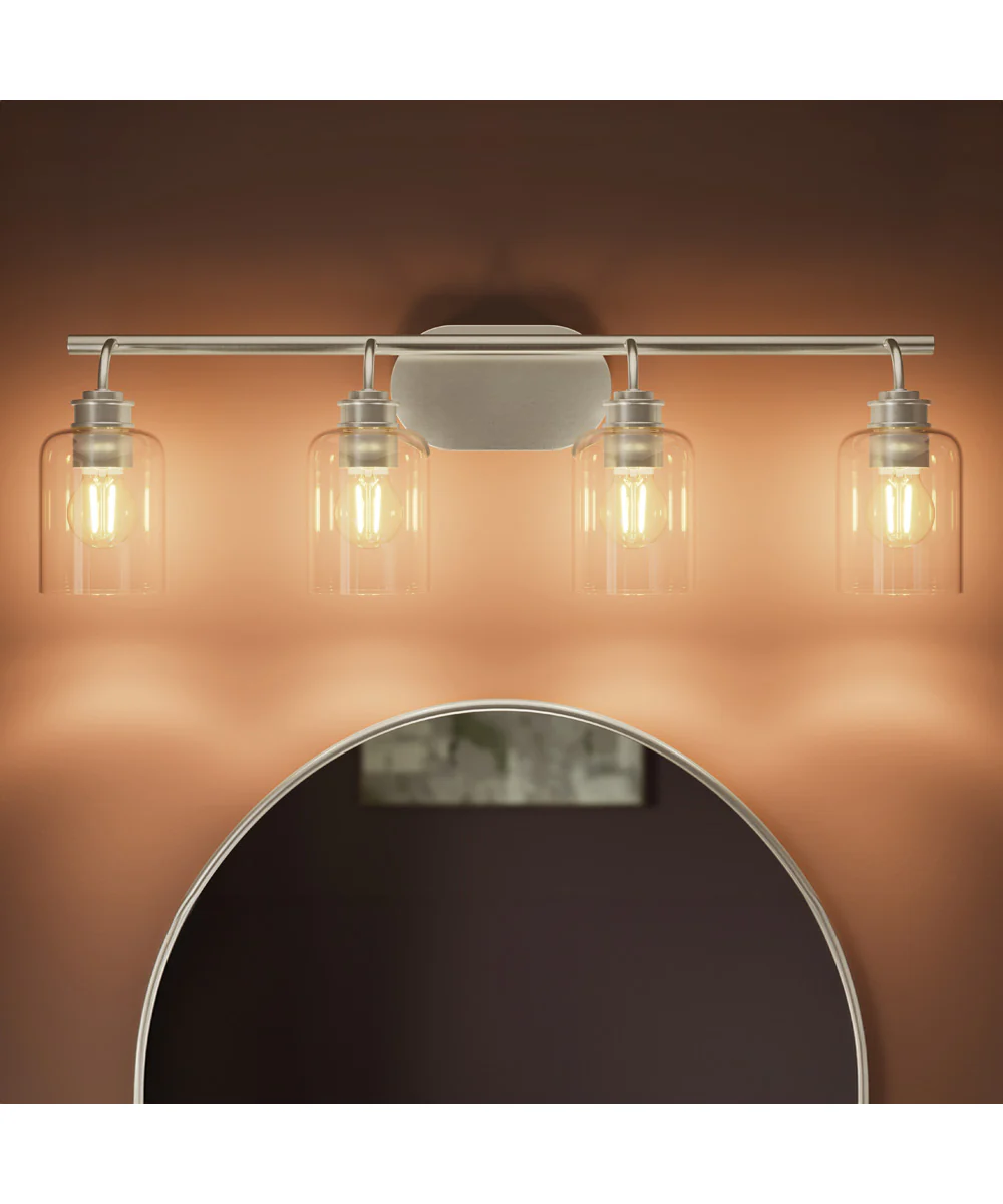 Reines 4-Light Bath Vanity with Clear Glass Shades Brushed Nickel - Image 11