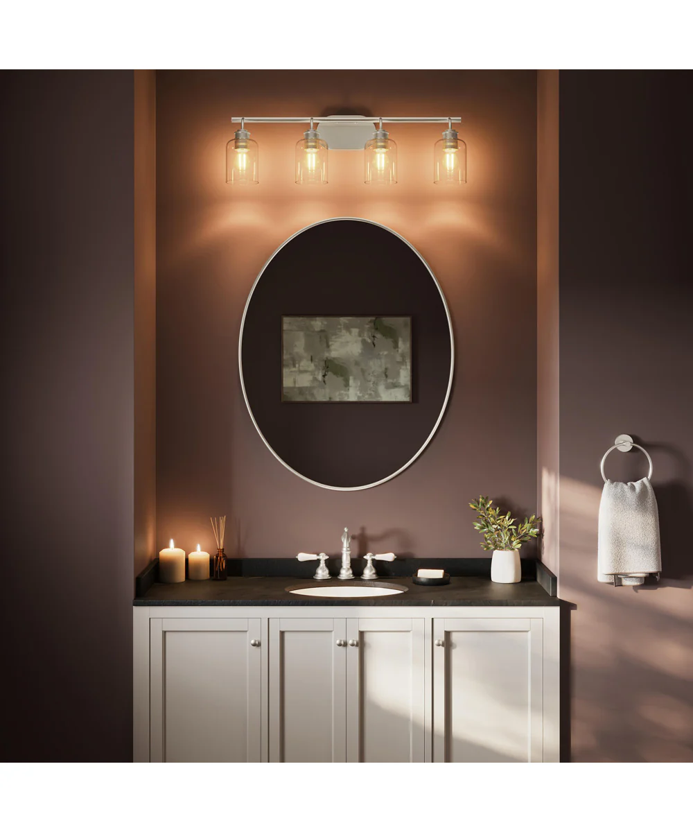 Reines 4-Light Bath Vanity with Clear Glass Shades Brushed Nickel - Image 2