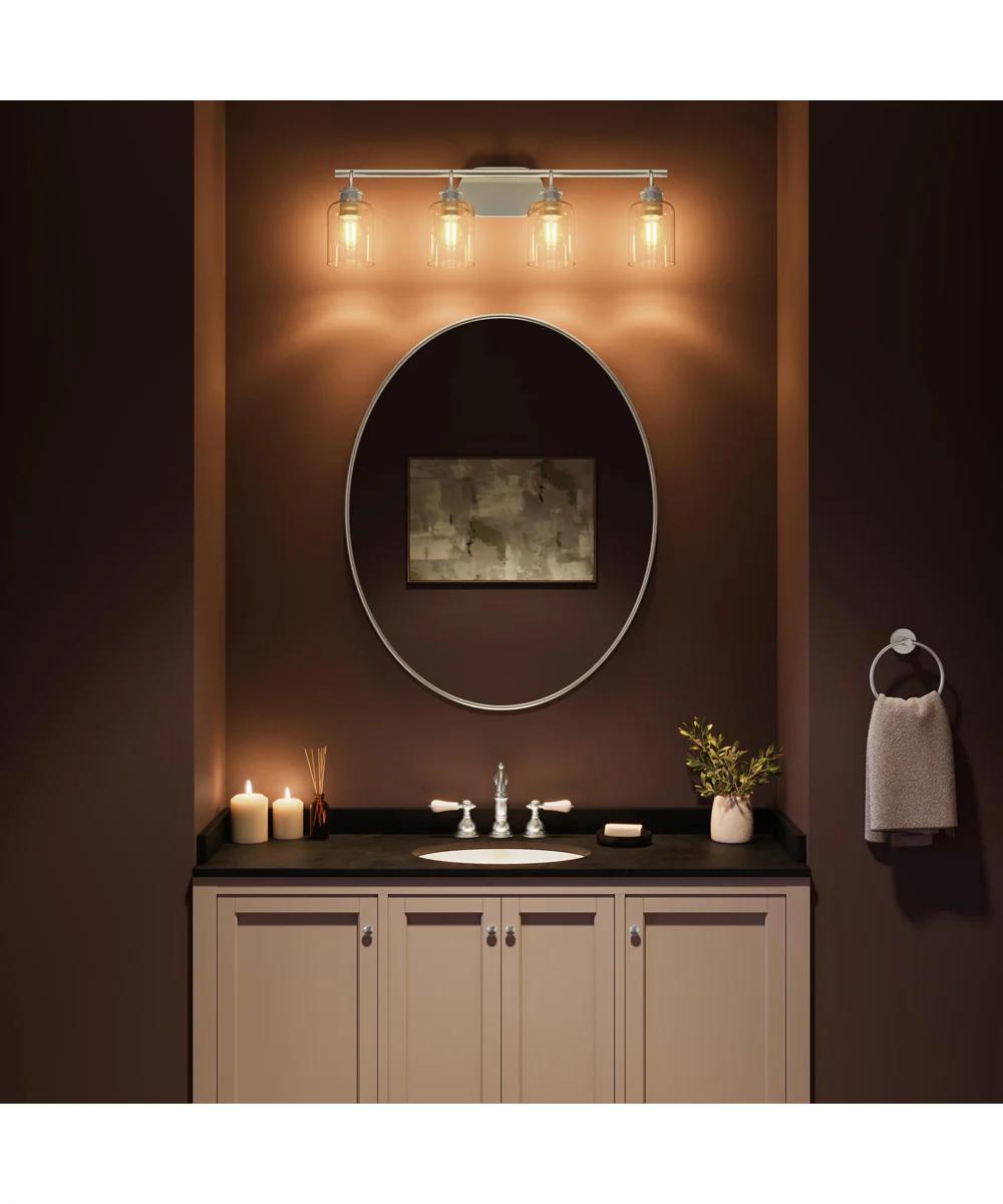 Reines 4-Light Bath Vanity with Clear Glass Shades Brushed Nickel - Image 3