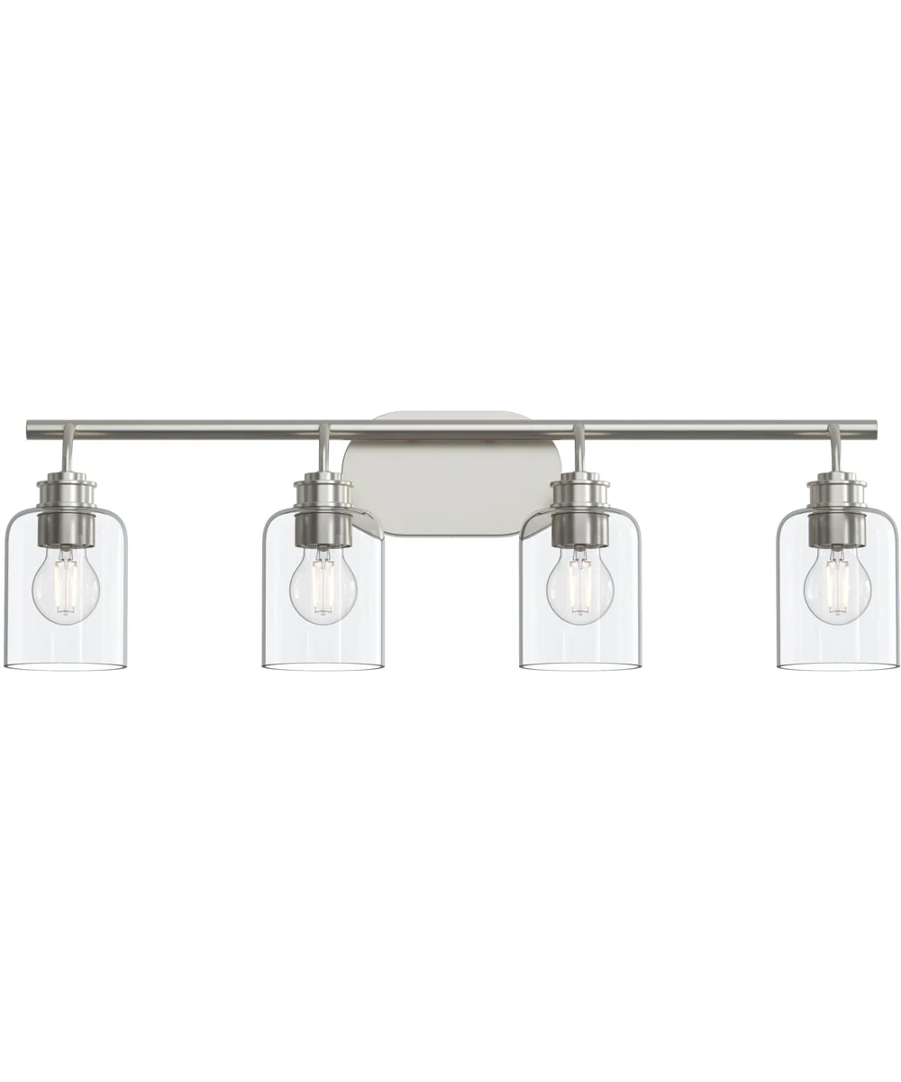 Reines 4-Light Bath Vanity with Clear Glass Shades Brushed Nickel - Image 5