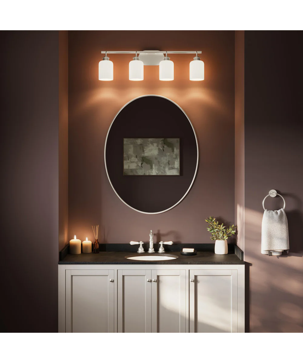 Reines 4-Light Bath Vanity with Opal Glass Shades Brushed Nickel - Image 2