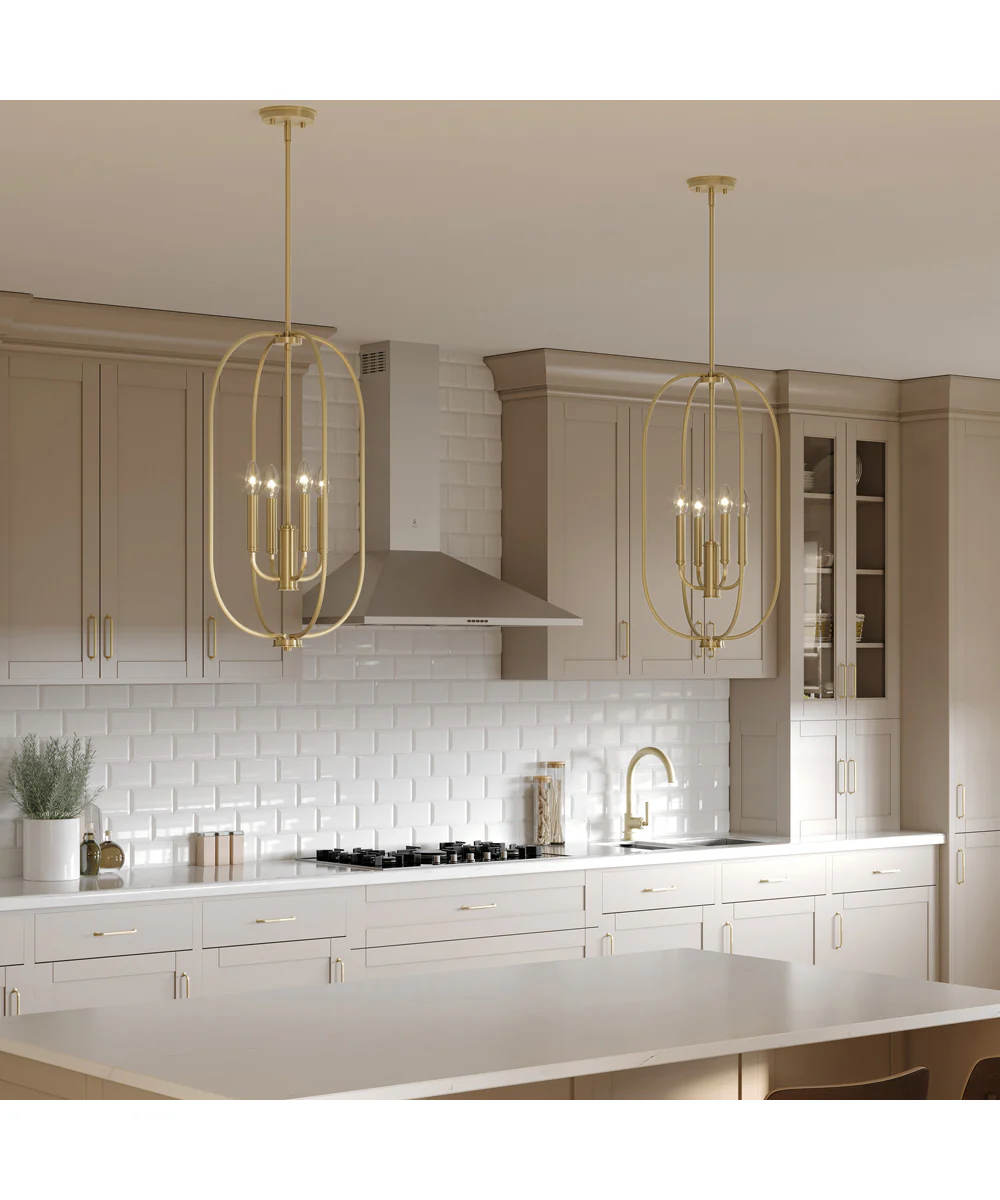 Reines 4-Light Foyer Pendant Brushed Gold - Image 2