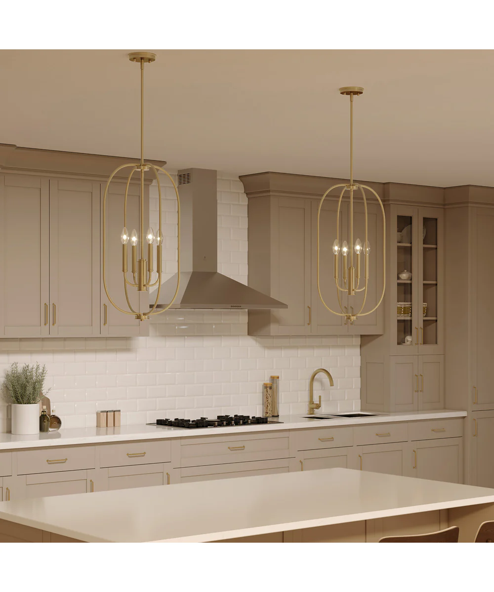 Reines 4-Light Foyer Pendant Brushed Gold - Image 3