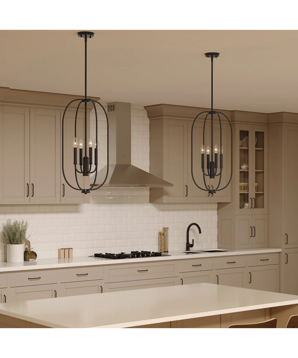 Reines 4-Light Foyer Pendant Matte Black - Image 3