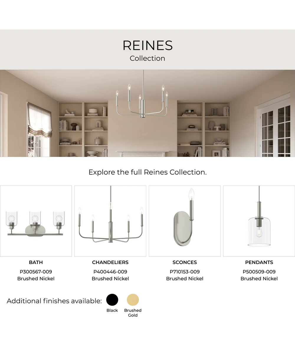 Reines 5-Light Medium Chandelier Brushed Nickel - Image 10