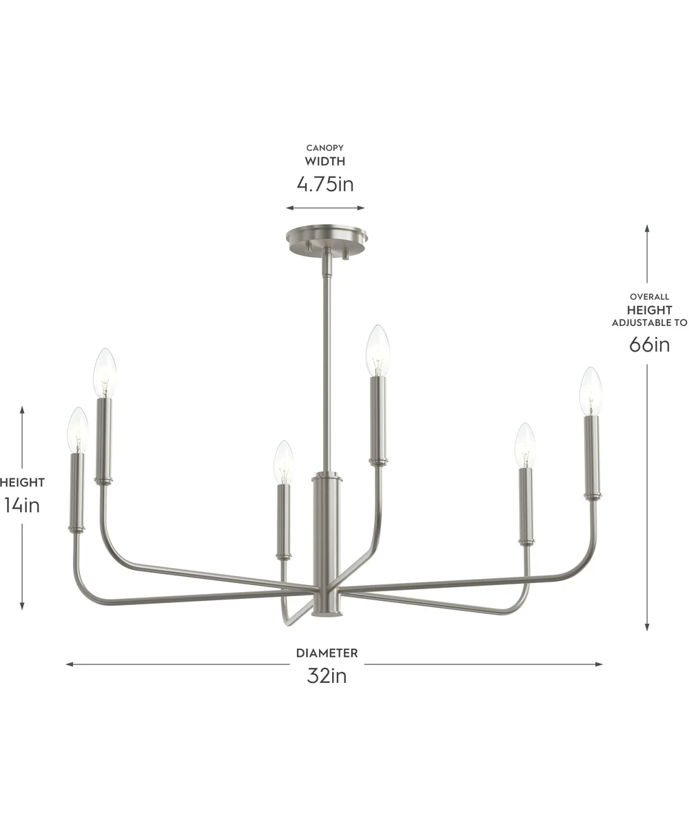 Reines 6-Light Large Chandelier Brushed Nickel - Image 4