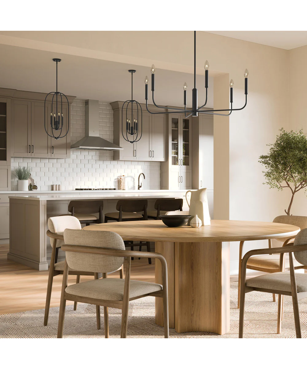 Reines 6-Light Large Chandelier Matte Black - Image 2