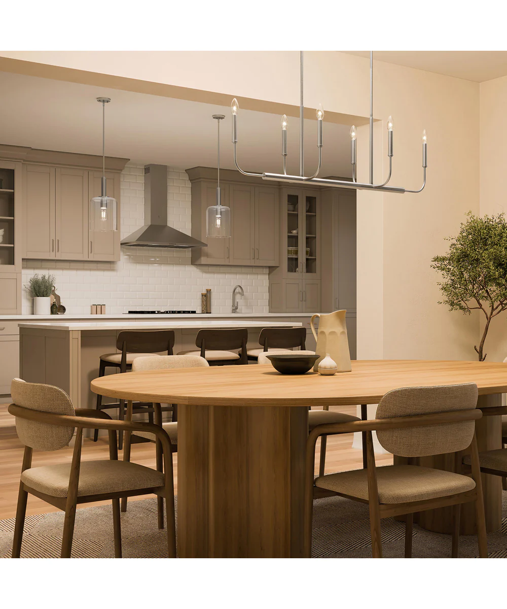 Reines 6-Light Linear Chandelier Brushed Nickel - Image 3