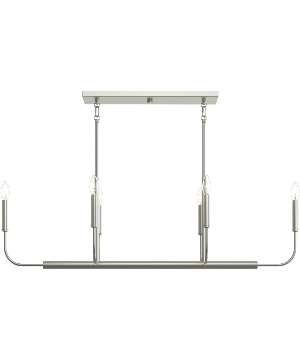 Reines 6-Light Linear Chandelier Brushed Nickel - Image 7