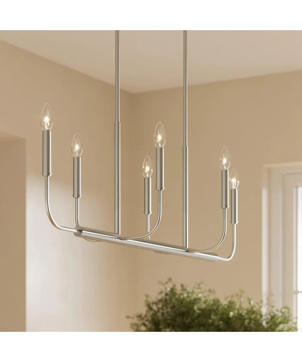 Reines 6-Light Linear Chandelier Brushed Nickel - Image 9