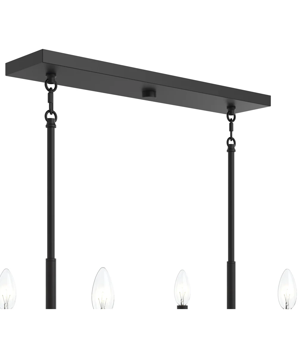 Reines 6-Light Linear Chandelier Matte Black - Image 5