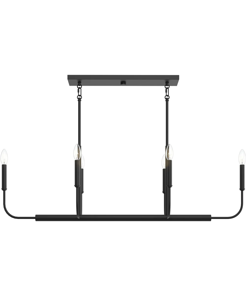 Reines 6-Light Linear Chandelier Matte Black - Image 6
