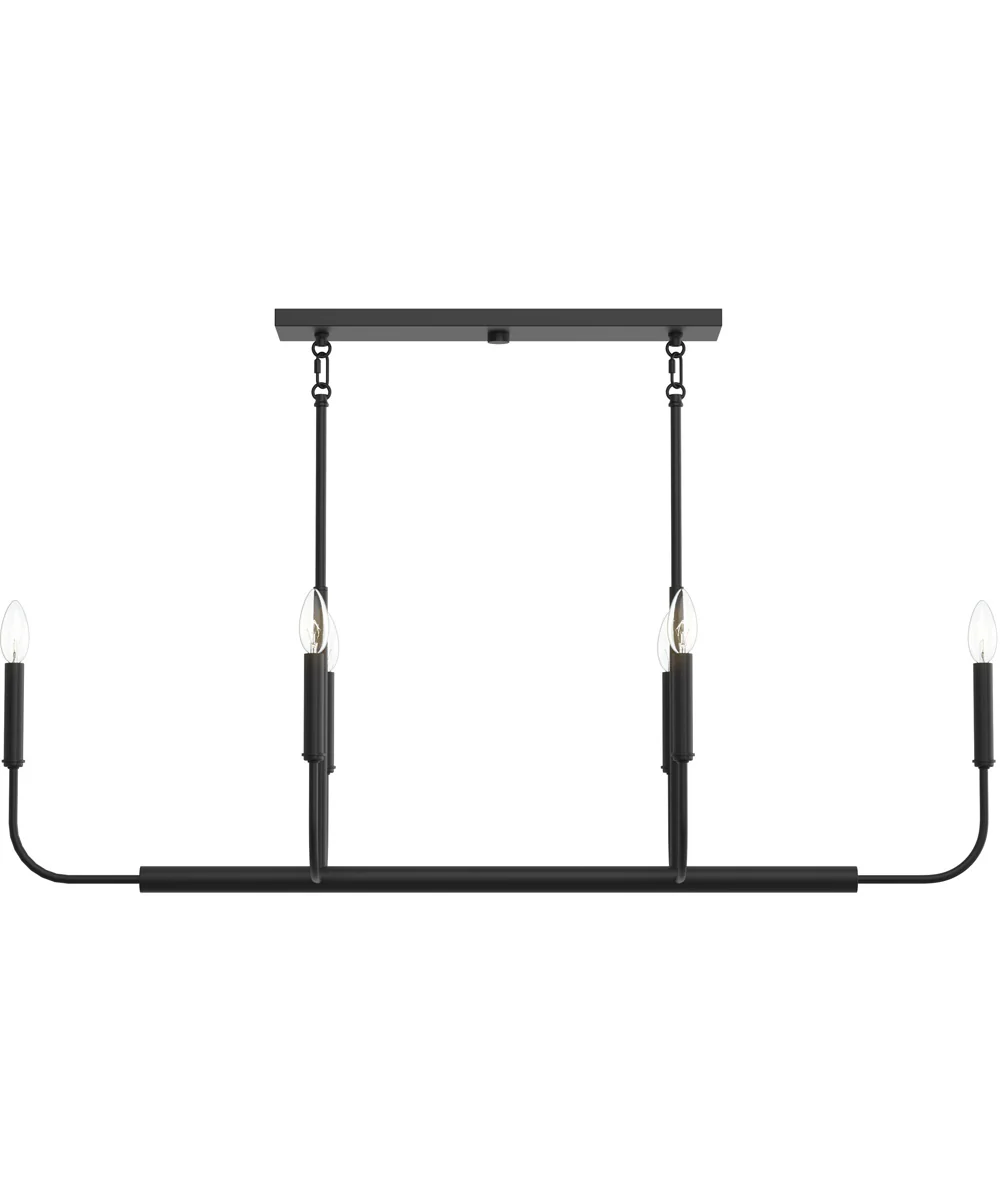 Reines 6-Light Linear Chandelier Matte Black - Image 7