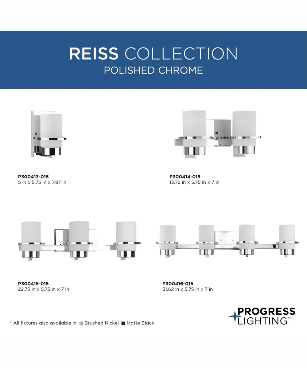 Reiss 1-Light Modern Farmhouse Vanity Light Polished Chrome - Image 4