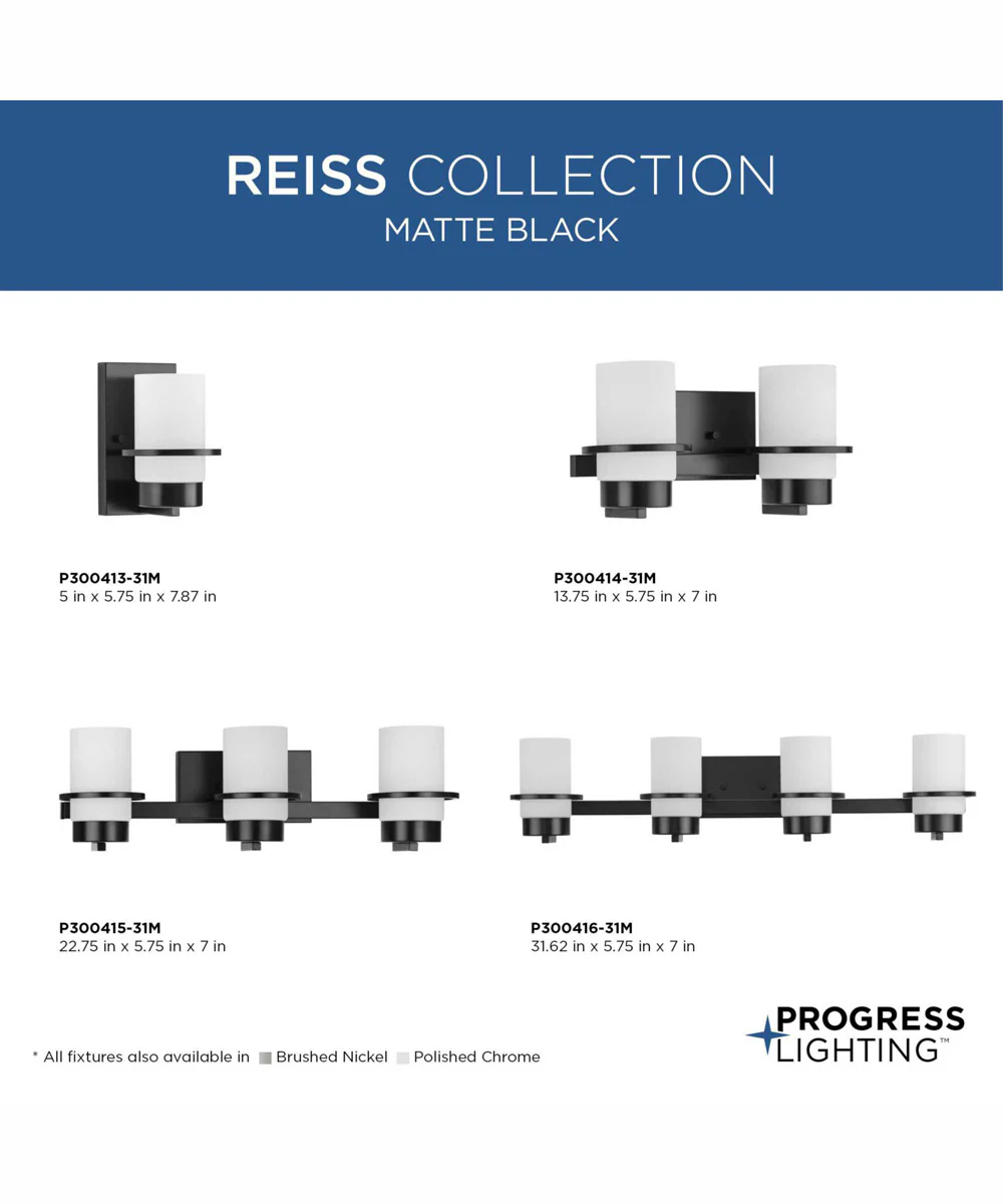 Reiss 3-Light Modern Farmhouse Vanity Light Matte Black - Image 5