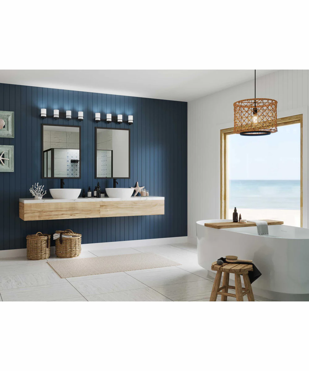 Reiss 4-Light Modern Farmhouse Vanity Light Matte Black - Image 2
