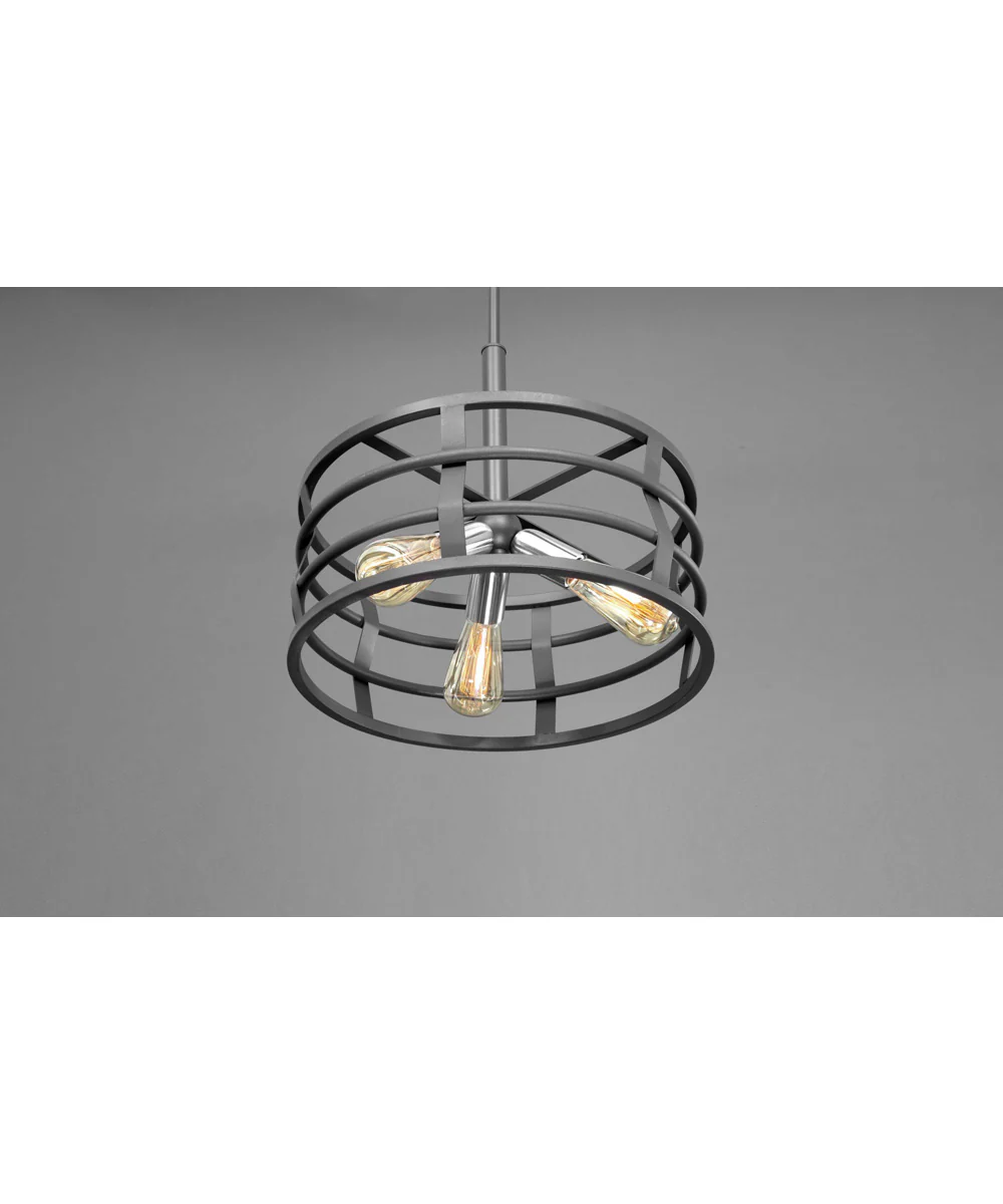 Remix 3-Light Global Pendant Light Graphite - Image 4