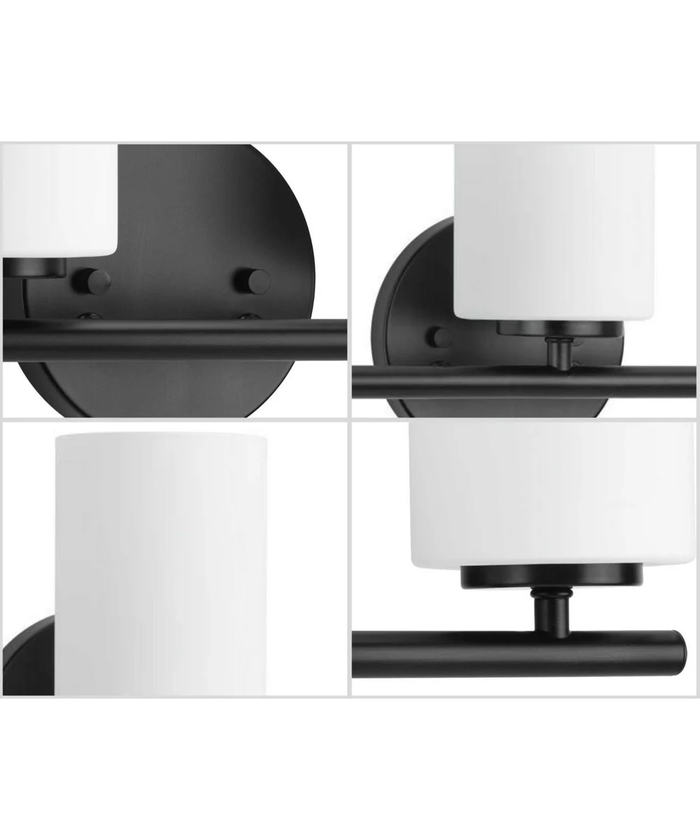 Replay 3-Light Etched Glass Modern Bath Vanity Light Textured Black - Image 4