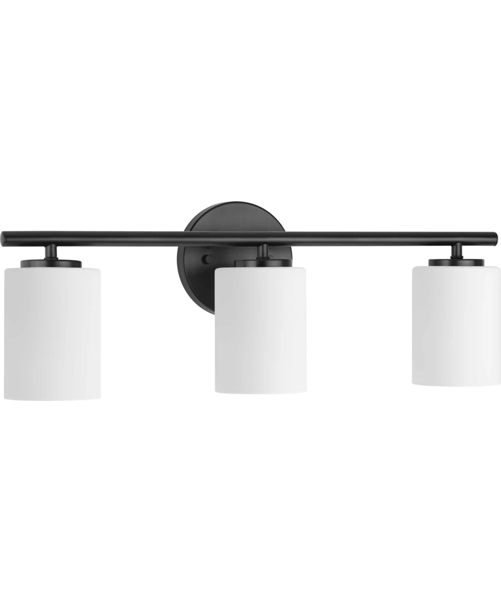 Replay 3-Light Etched Glass Modern Bath Vanity Light Textured Black - Image 6