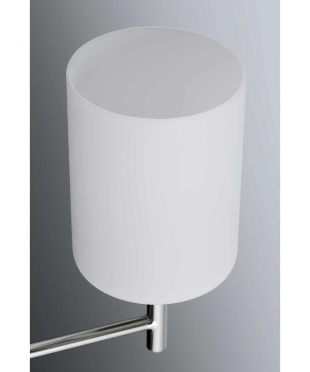Replay 5-Light Etched White Glass Modern Chandelier Light Polished Nickel - Image 4