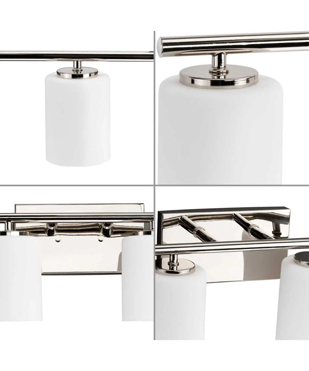 Replay 6-Light Traditional Etched White Glass Bath Vanity Light Polished Nickel - Image 4