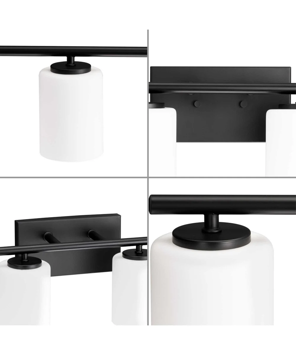 Replay 6-Light Traditional Etched White Glass Bath Vanity Light Textured Black - Image 3
