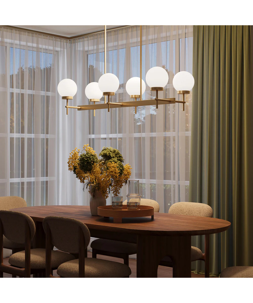 Rigsby 6-Light Linear Chandelier Brushed Gold - Image 3