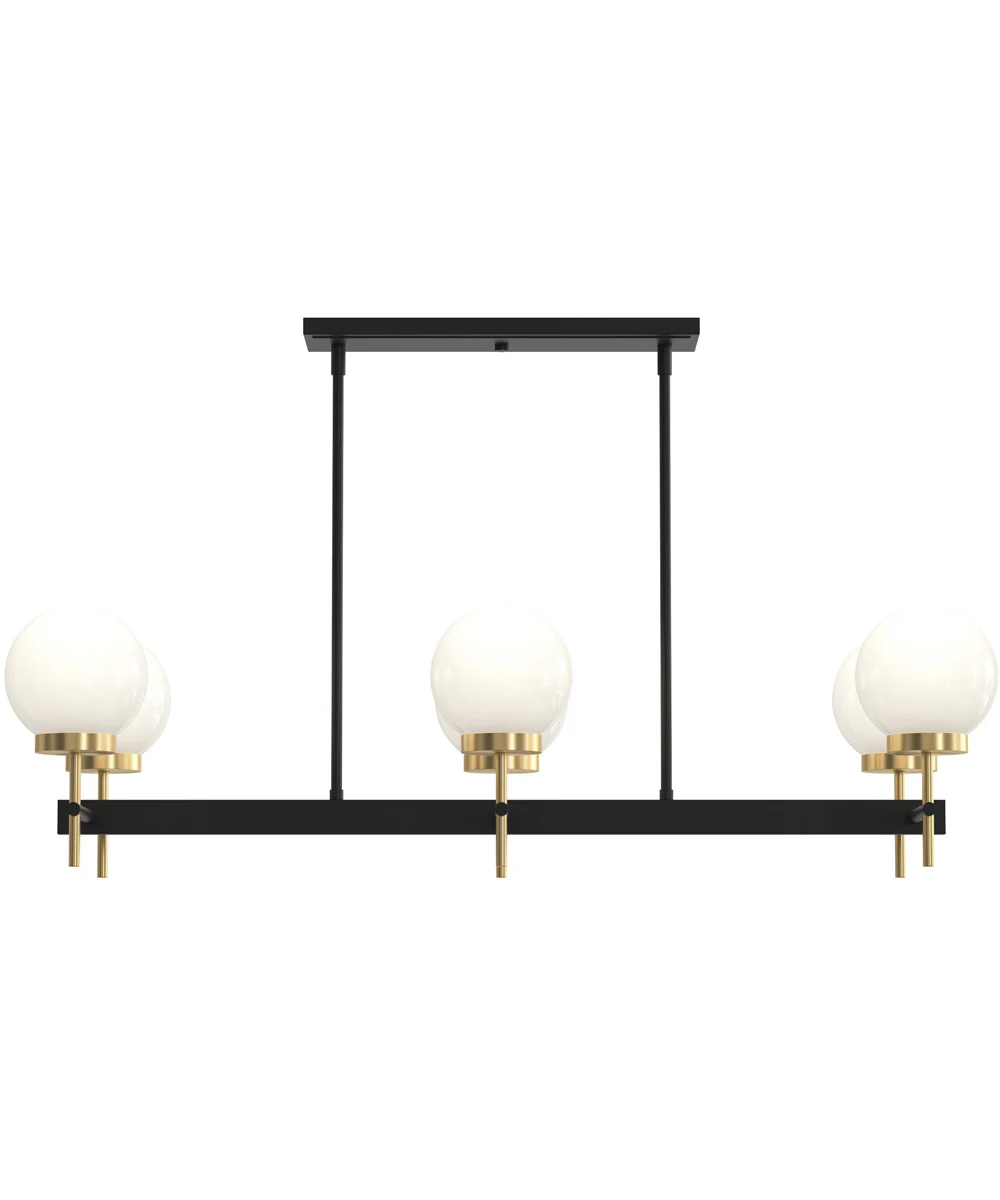 Rigsby 6-Light Linear Chandelier Matte Black and Brushed Gold - Image 6