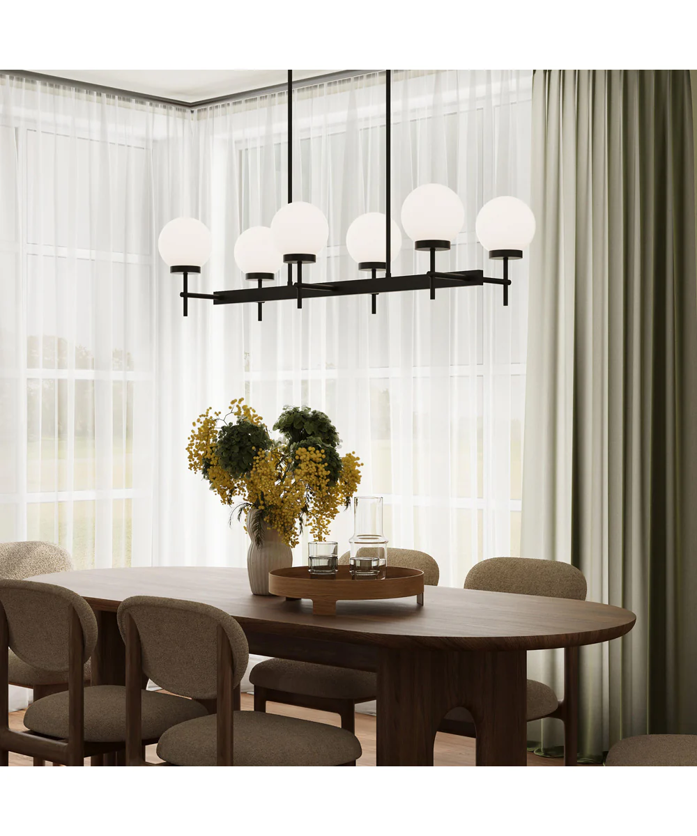 Rigsby 6-Light Linear Chandelier Matte Black - Image 2