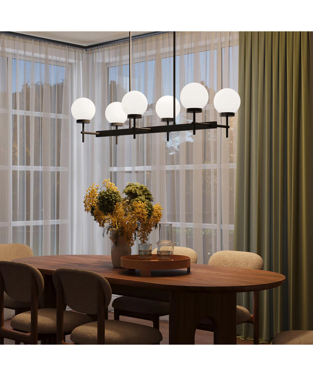 Rigsby 6-Light Linear Chandelier Matte Black - Image 3
