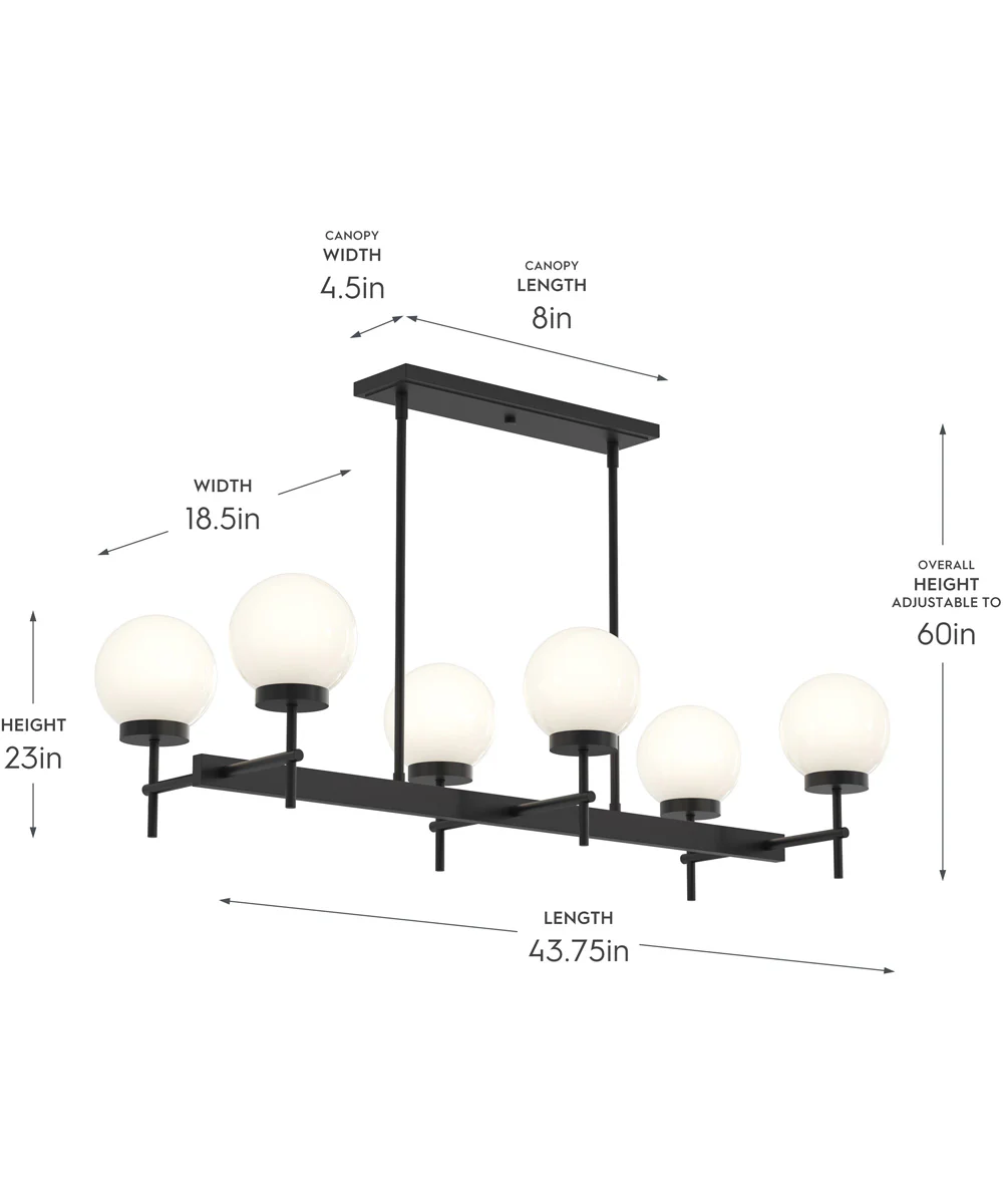 Rigsby 6-Light Linear Chandelier Matte Black - Image 4