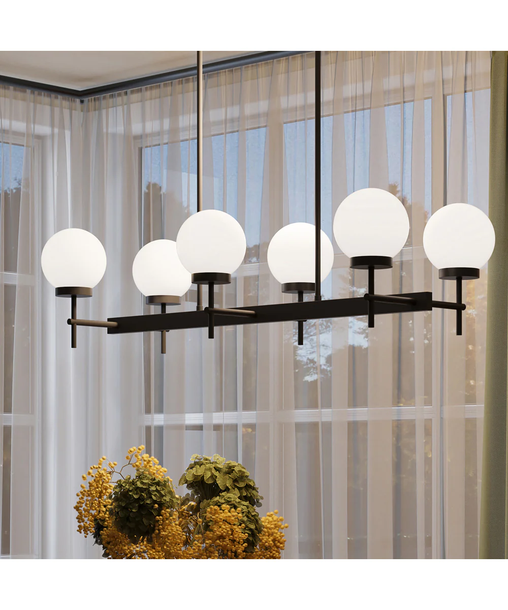 Rigsby 6-Light Linear Chandelier Matte Black - Image 9
